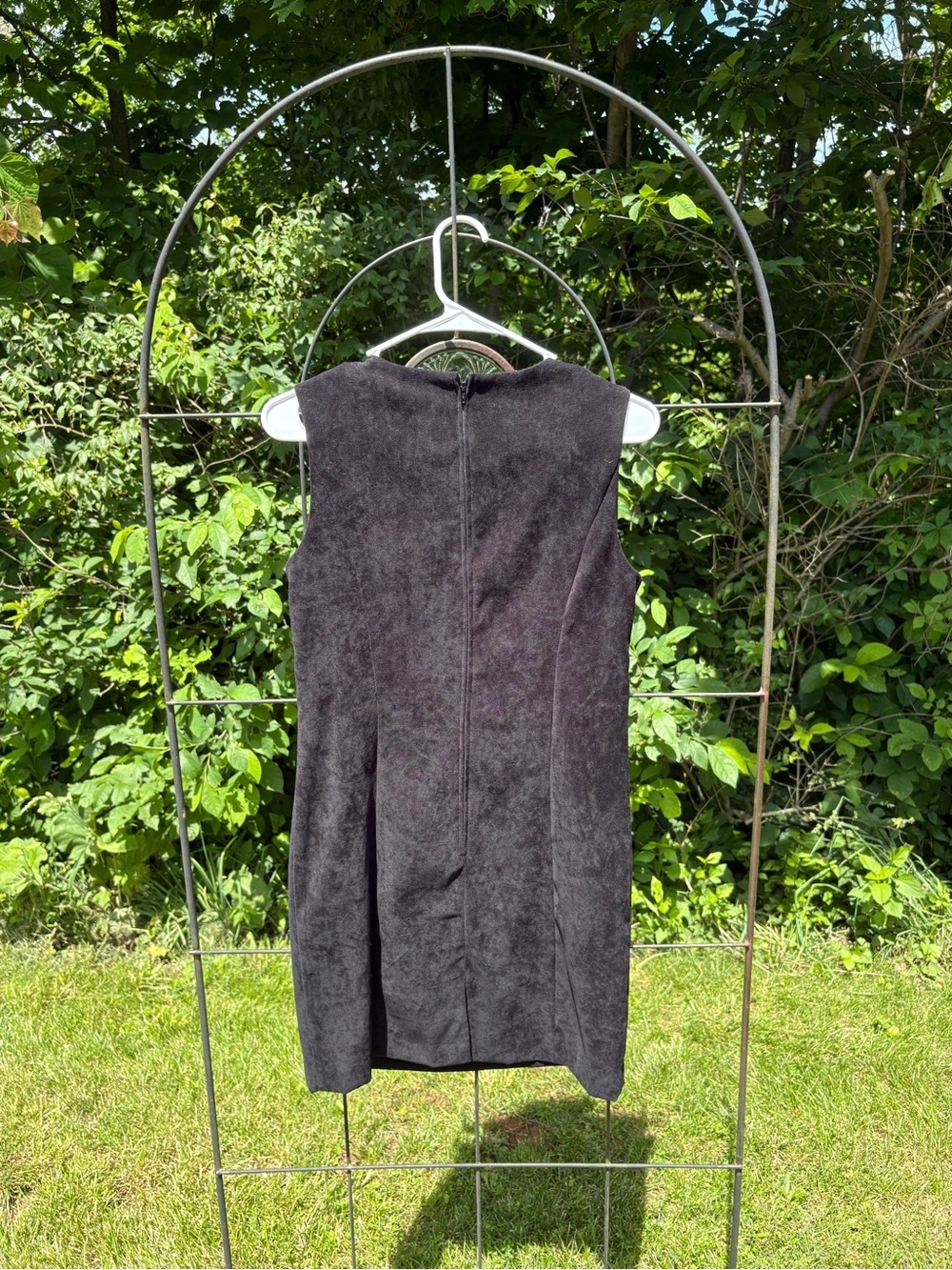 Vintage Classic Sleeveless Black Sheath Dress Women's Small Textured Tailored - Picture 8 of 12
